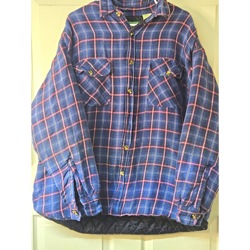 Vtg Ozark Trail Men's XL Quilt Lined Flannel Shirt Jacket Plaid Workwear Shacket